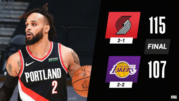 <a href=/lanqiuyouguan/blazers/ target=_blank class=infotextkey>开拓者</a>115-107战胜<a href=/lanqiuyouguan/lakers/ target=_blank class=infotextkey>湖人</a>